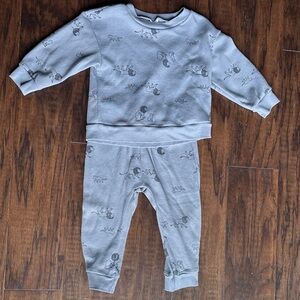 Carter's Light Gray Waffle-Knit Baby 2 piece lion set